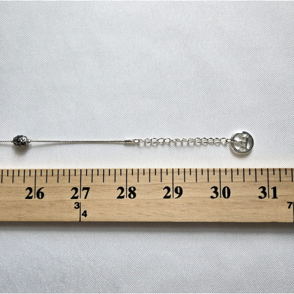 Vintage Trifari Necklace Silvertone Medallion Charm Long Chain Classic Retro 30